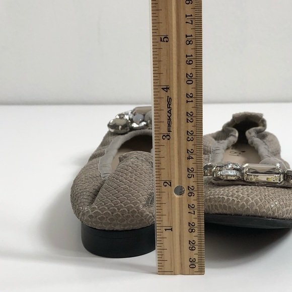 Ferca 81 Leather Ballerina Flats Jeweled Toe 38 - Picture 6 of 9